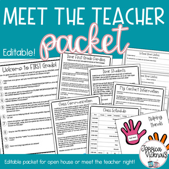 Preview of Meet the Teacher Editable Packet