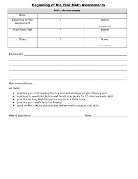 parent teacher conference form template