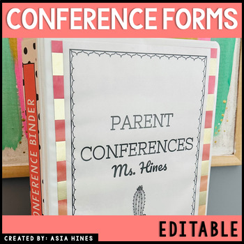 Preview of Editable Parent Teacher Conference Forms