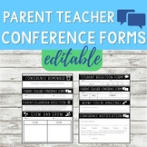 Editable Parent Teacher Conference Forms