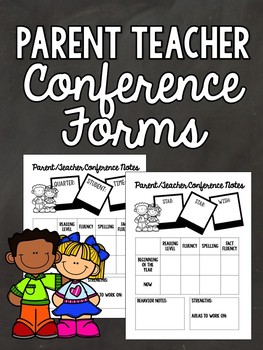 Preview of Editable Parent Teacher Conference Forms - Parent Letters, Teacher Pages, Notes