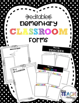 Preview of [Editable] Elementary Classroom Forms