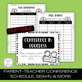 Editable Parent Teacher Conference Schedule, Sign in, and 