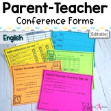 Editable Parent Teacher conference forms | in English