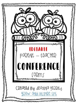 Preview of Editable Parent teacher conference forms