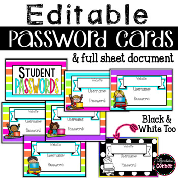 printable password game cards