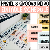 Editable Pastel & Groovy Classroom Schedule