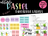 Editable Pastel Pineapple Labels