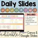 Editable Pastel Rainbow Daily Slides Template Digital Reso