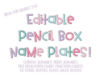 Preview of Editable Pencil Box Name Plates