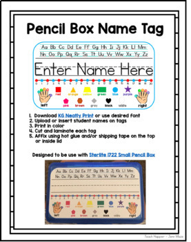 Preview of Editable Pencil Box Name Tag