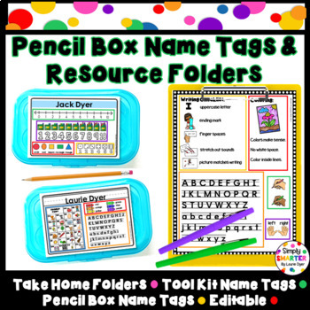 Preview of Editable Pencil Box Name Tags And Resource Folder Anchor Charts