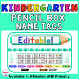 Kindergarten Pencil Box Name Tags | Editable