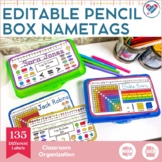 Editable Pencil Box Name Tags - Editable Student Nametags