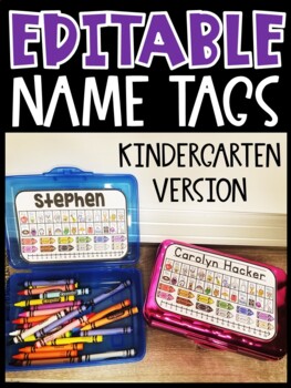 Preview of Editable Pencil Box Name Tags [Kindergarten Version]