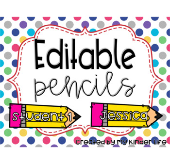 Preview of Editable Pencil Labels/Name Tags
