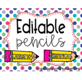 Editable Pencil Labels/Name Tags
