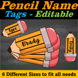 Editable Pencil Name tags/Labels - Back to School Pencil themed tags |September