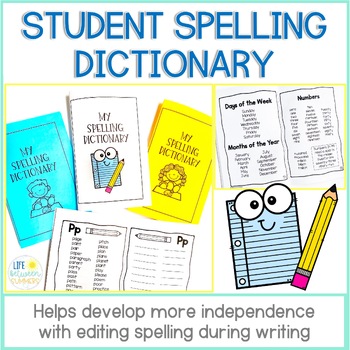 Preview of Editable Personal Spelling Dictionary for Student Writing and Editing