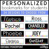 Editable Student Bookmark Templates | Desk Name Tags Plate