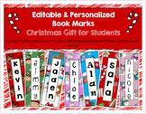 Editable Personalized Bookmarks:  Christmas Gifts for Students
