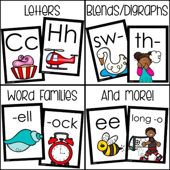 Editable Phonics Mini Posters - Letters, Blends, Digraphs, Word ...