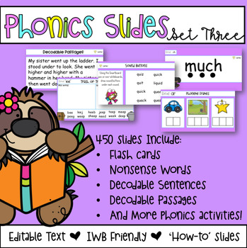 Preview of Editable Phonics PowerPoint Slides | Set Three | 