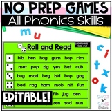 Editable Phonics Roll and Read Games Science of Reading Aligned