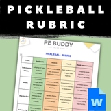 Editable Pickleball Rubric for Physical Education