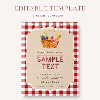 Preview of Editable Picnic theme flyer