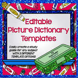Editable Open-Ended Picture Dictionary Templates