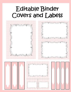 Preview of Editable Pink Binder Covers and Labels