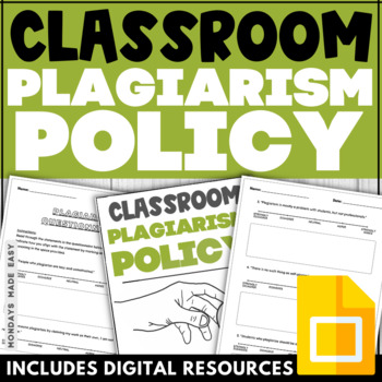 Preview of Editable Plagiarism Policy - Plagiarism Questions, Worksheets, 4-Corner Activity