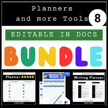 Preview of Editable Planner Bundle 2024: Weekly, Study, Lesson, Meeting, &more Google docs