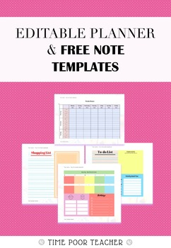 Preview of Editable Planner Timetable
