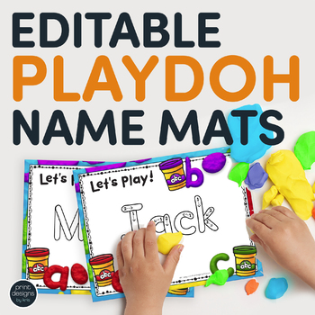 Preview of Editable Playdoh Name Mats Play Dough