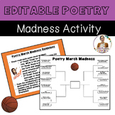 Editable Poetry Madness Activity; Poetry Analysis
