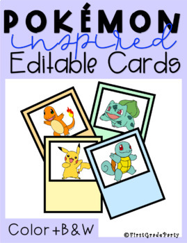 Preview of Editable Pokemon Activities Printable