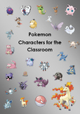 Editable Pokemon Characters for Classroom