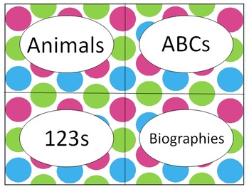 Preview of Editable Polka Dot Book Bin Labels