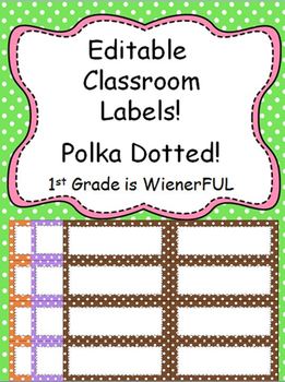 Preview of FREEBIE!!!!  Small Editable Polka Dotted Labels~all colors!