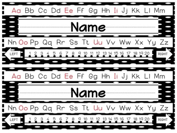 Editable Polkadot Nameplates By Primary Classroom Forest TPT