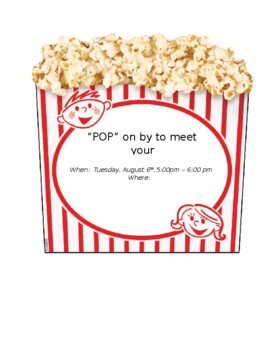 Preview of Pop On In Invite to meet with the principal/ teacher (editable & fillable flyer)