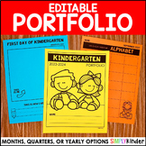 Editable Student Portfolio, First Day of School, Monthly, 