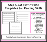 Editable Post it Note Templates for Reading Skills