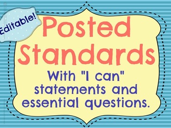 Preview of Editable Posted Standards