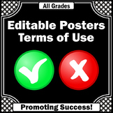 Editable Posters Terms of Use TOU Printing Instructions