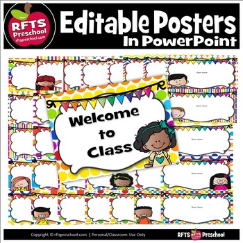 Preview of Editable Classroom Posters Using PowerPoint