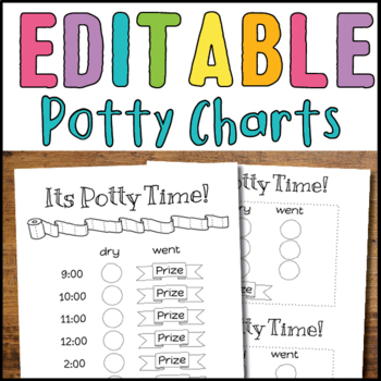 Preview of Editable Potty Training Progress/Prize Charts