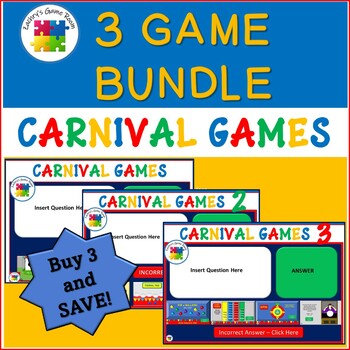 Preview of Editable PowerPoint Games Templates:  Carnival Games Combo Pack